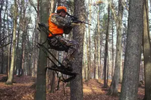 Hunter with a fall-arrest system