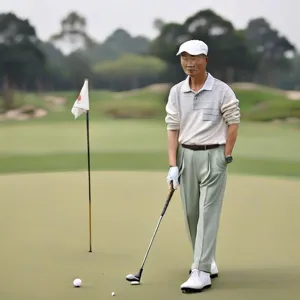 man playing golf 