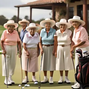 a group of ladies playing golf