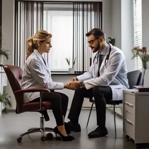 a doctor in psychology working with a client at his office