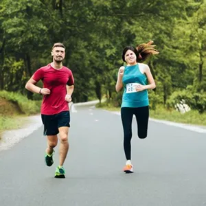 a young couple with good stamina running together
