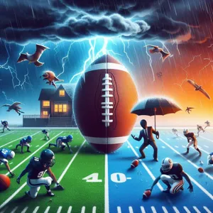 How does the weather impact the strategies used in American football?