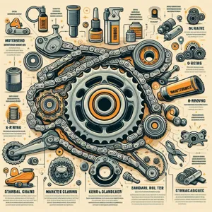 What are the different types of motorbike chains and their maintenance?