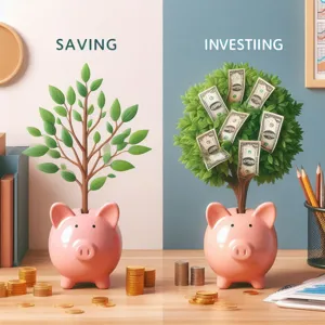 What is the difference between saving and investing?