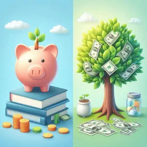 What is the difference between saving and investing?
