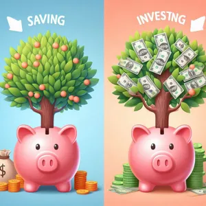 What is the difference between saving and investing?